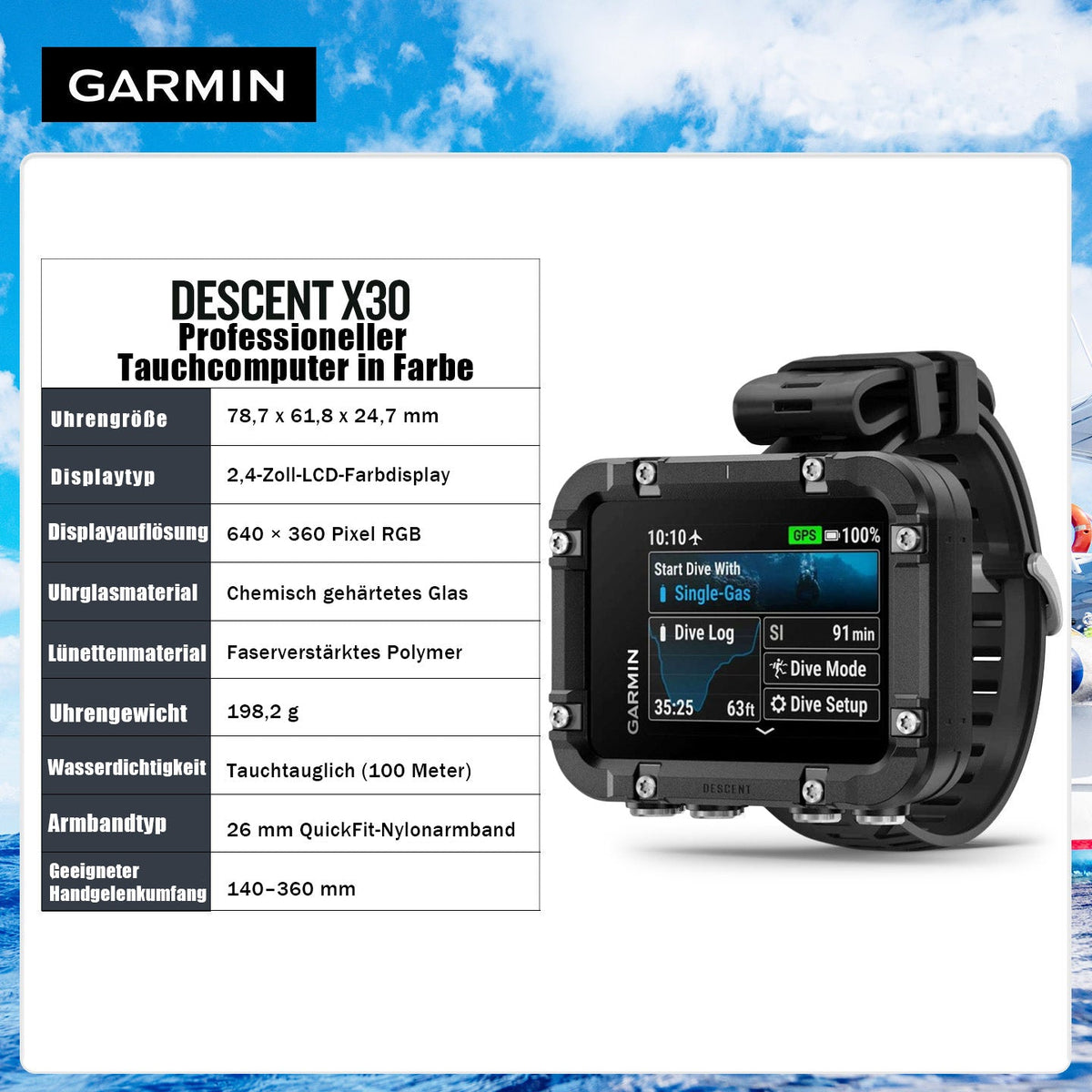 Garmin Descent Tauchcomputer – X30 & X50i