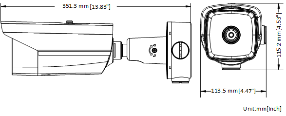 Hikvision DS-2TD2167-25/PY – Originale Maßzeichnung des Herstellers